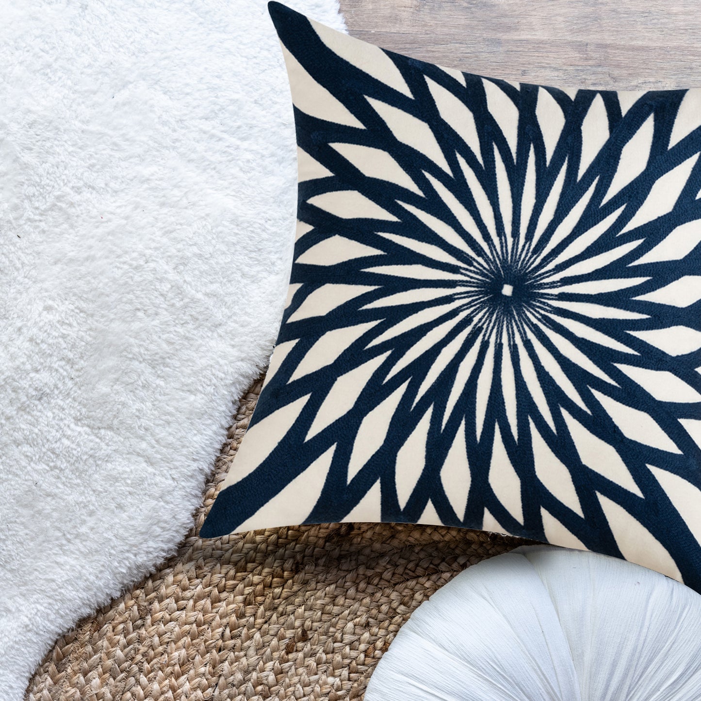 Chinese Embroidery | Square Pillow Covers | Decorative Cushion | Hidden Zipper Pack of 2 45 x 45