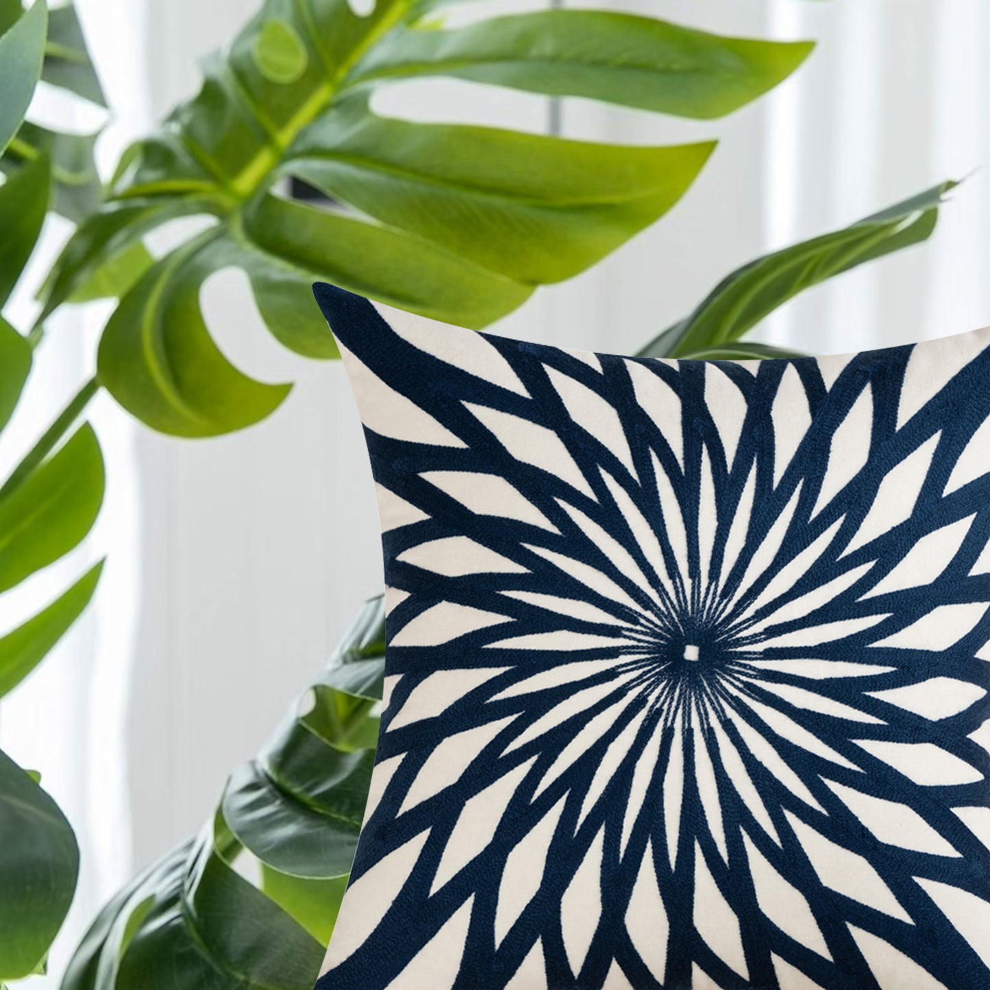 Chinese Embroidery | Square Pillow Covers | Decorative Cushion | Hidden Zipper Pack of 2 45 x 45
