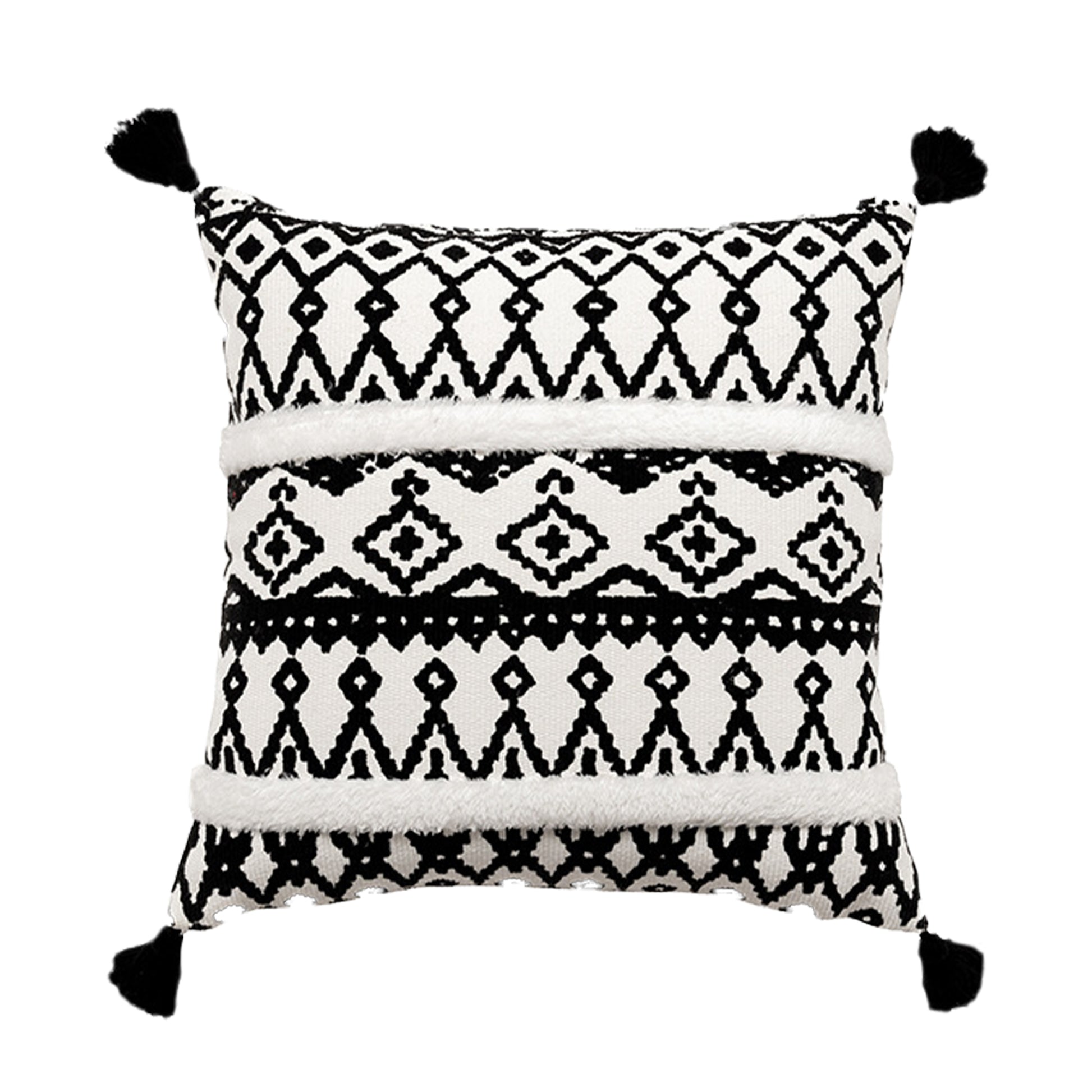 Boho Style Pillow Covers | Boho Cushion | with Tassel Cushion Covers | Embroidered Tufted Cushion | Boho Style 7 for  Boho Bedroom & Boho Living Room