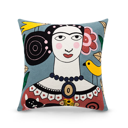 Picasso Painting | Embroidered cushion | Throw Pillows For Couch |Throw Pillow Design | Cushion Cover | Frida Kahlo Style 16