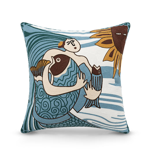 Picasso Painting | Embroidered cushion | Throw Pillows For Couch |Throw Pillow Design | Cushion Cover | Frida Kahlo Style 15