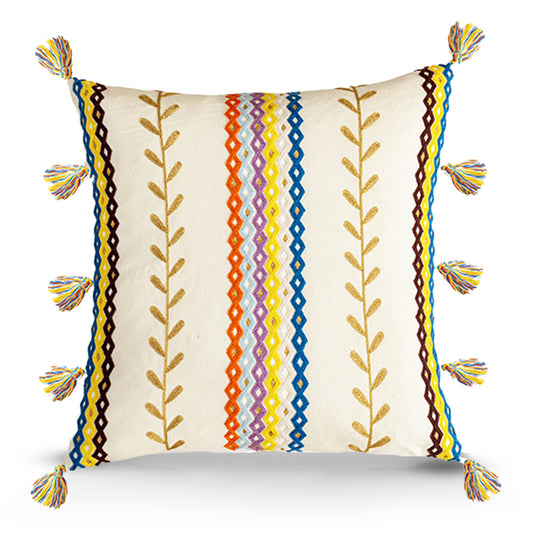 Boho Style Pillow Covers | Boho Cushion | with Tassel Cushion Covers | Embroidered Tufted Cushion | Boho Style 11 for  Boho Bedroom & Boho Living Room