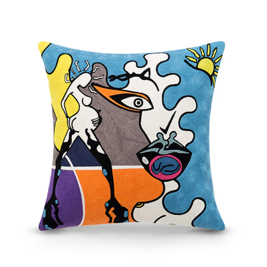 Picasso Painting | Embroidered cushion | Throw Pillows For Couch |Throw Pillow Design | Cushion Cover | Frida Kahlo Style 10