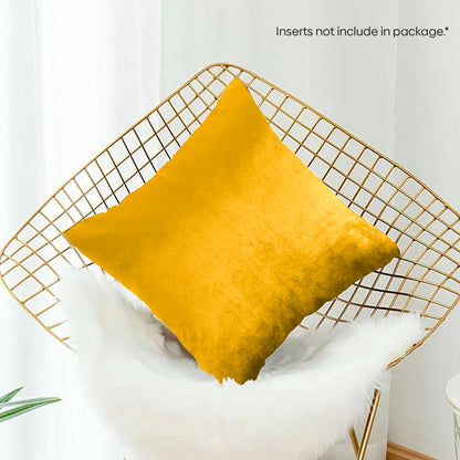 Velvet Cushion | Orange Yellow Cushion | Cushion Cover | 45 x 45 | Decorative Cushion | Throw Pillow Covers | Velvet Sofa | Velvet Fabric | Gifts for Her Gift Set | Pack of 2 UK