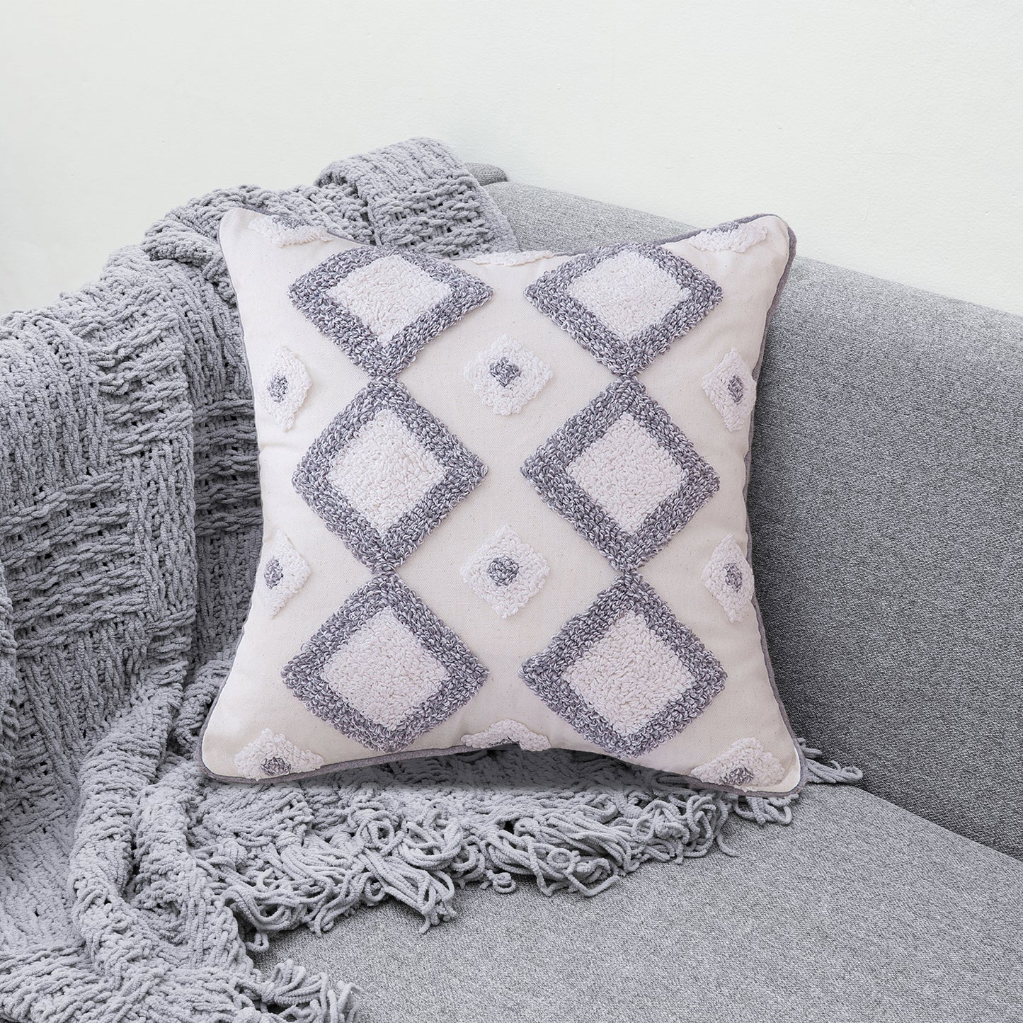 Boho Style Pillow Covers | Boho Cushion | with Tassel Cushion Covers | Embroidered Tufted Cushion | Boho Style 10 for  Boho Bedroom & Boho Living Room