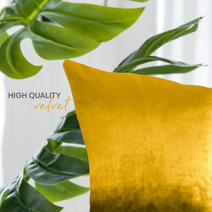 Velvet Cushion | Orange Yellow Cushion | Cushion Cover | 45 x 45 | Decorative Cushion | Throw Pillow Covers | Velvet Sofa | Velvet Fabric | Gifts for Her Gift Set | Pack of 2 UK