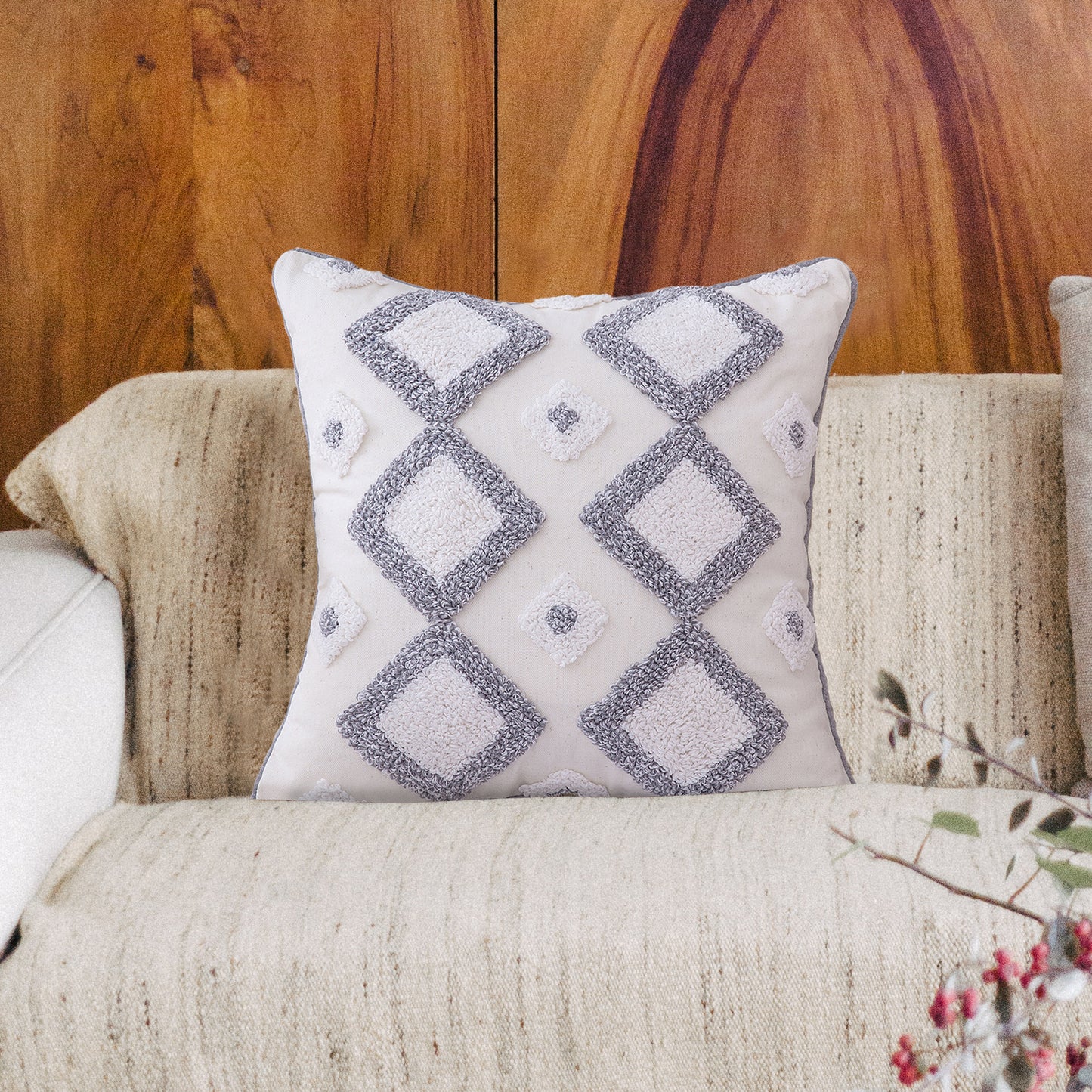 Boho Style Pillow Covers | Boho Cushion | with Tassel Cushion Covers | Embroidered Tufted Cushion | Boho Style 10 for  Boho Bedroom & Boho Living Room