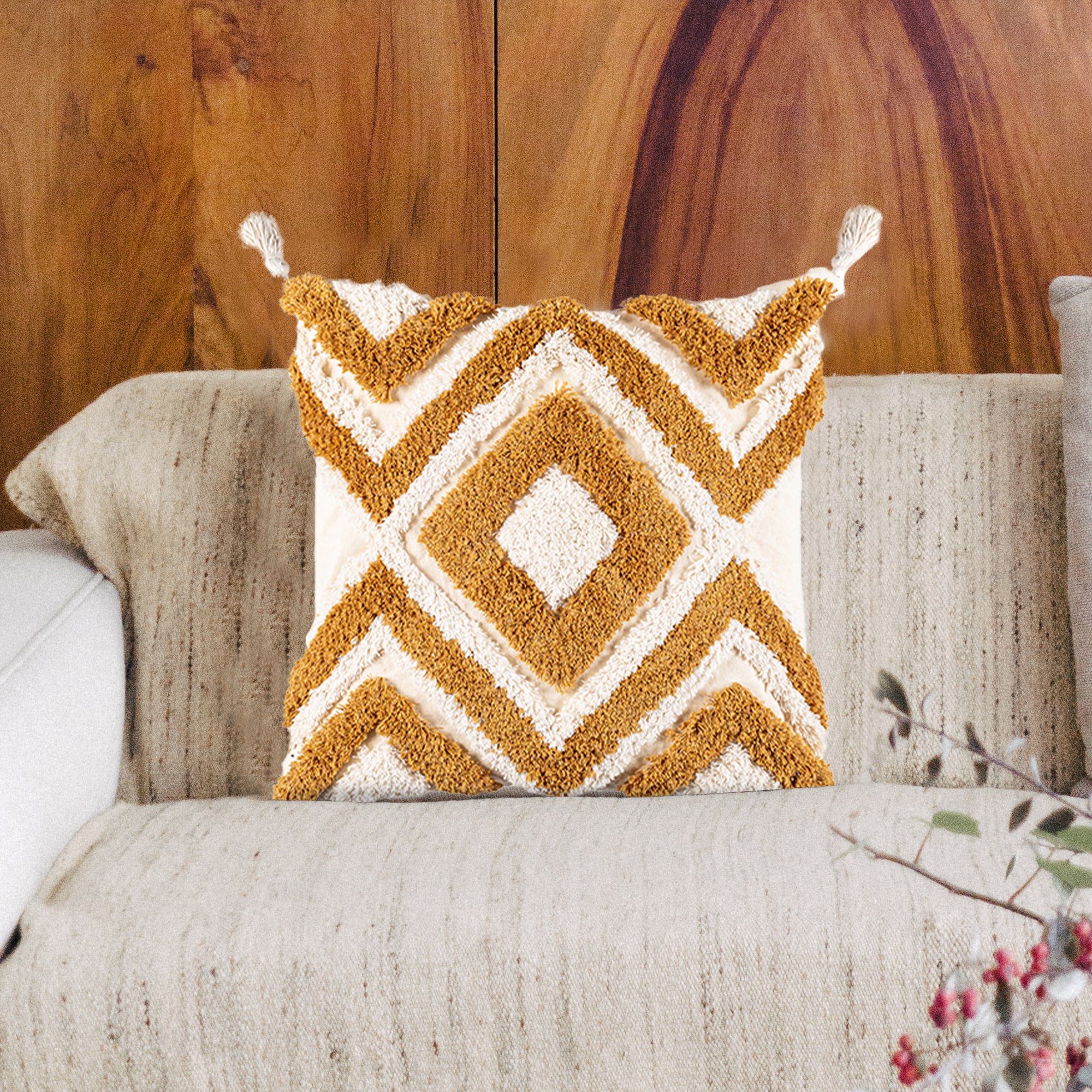 Boohoo Style Pillow Covers Boho Cushion with Tassel Cushion Covers AREZY