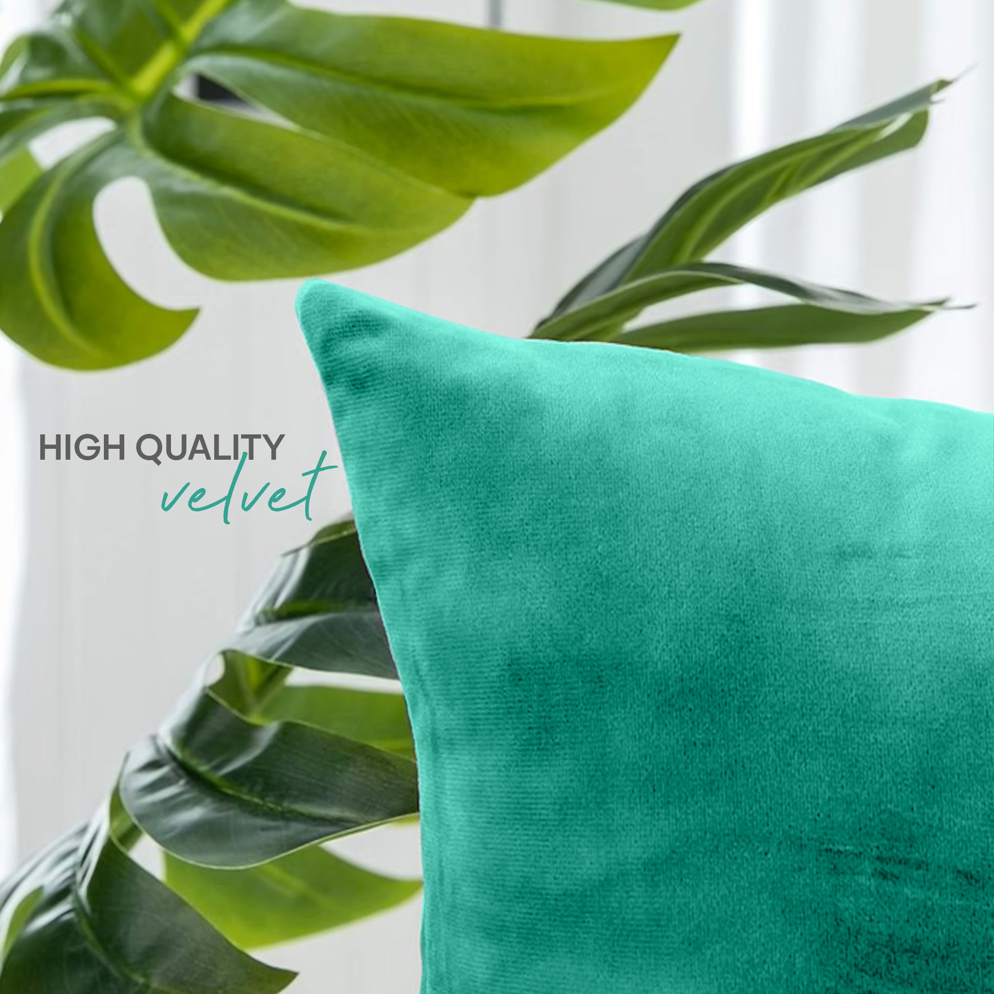 Velvet Cushion | Teal Cushion | Cushion Cover | 45 x 45 | Decorative Cushion | Throw Pillow Covers | Velvet Sofa | Velvet Fabric | Gifts for Her Gift Set | Pack of 2 UK