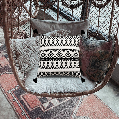 Boho Style Pillow Covers | Boho Cushion | with Tassel Cushion Covers | Embroidered Tufted Cushion | Boho Style 7 for  Boho Bedroom & Boho Living Room