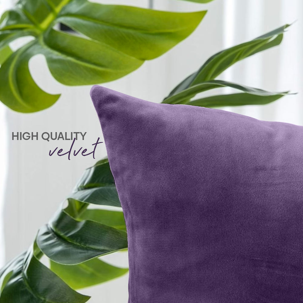 Velvet Cushion | Purple Cushion | Cushion Cover | 45 x 45 | Decorative Cushion | Throw Pillow Covers | Velvet Sofa | Velvet Fabric | Gifts for Her Gift Set | Pack of 2 UK